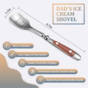Dad's Ice Cream Shovel with Wood Grain Handle